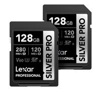 Carte m moire Lexar Professional SILVER PRO SDXC 128 Go (lot de 2) UHS-II C10 U3 V60 Full HD et 4K jusqu' 280 Mo/s en lecture pour photographes