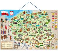 Carte magnétique de la Pologne avec images et jeu de société 3en1