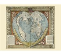 Carte - Mappemonde en forme de cœur Edition bilingue français-anglais - Oronce Fine - Reliefs Editions - Coffret - Atlas / carte