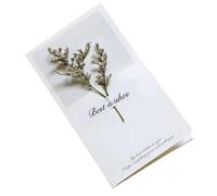 Carte Mariage Lot de 10 cartes de vœux créatives faites à la main avec fleurs séchées, cartes pliantes for étudiants, ensemble de cartes manuscrites de bénédictions(Color 15)