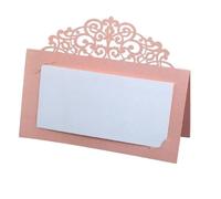Carte Mariage Lot de 50 ou 100 marque-places vintage en dentelle avec motif floral découpé au laser, idéal for une table, un message, un mariage, une fête d'anniversaire ou une décoration(Pink,50Pcs)