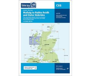 Carte marine C66 - De Mallaig à Rudha Reidh & Hébrides extérieures | Imray - 1:155 000