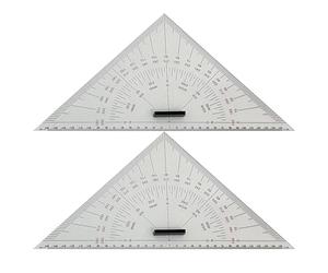 Carte marine de navigation maritime en acrylique triangle de dessin 2 | 300mm Navigation Navigation Aquatique Triangle pour Navires Yachts Cartographie Technique Enseignement et Mesure de Distance