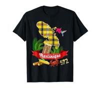 Carte Martinique Madras 972 Caraïbes Antilles Françaises T-Shirt