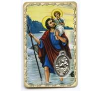 Carte Médaille SAINT CHRISTOPHE + prière au dos