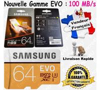 Carte Mémoire 64 Gb Micro SDXC UHS-I EVO SAMSUNG - Existe aussi en 16 32 128 Go