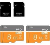 Carte Mémoire 8Gb Micro Memory Card Classe 10 Avec Adaptateur Carte Tf Haute Vitesse Pour Tablette/Téléphone Mobile/Appareil Photo/Autoradio/Console De Jeu (Lot De 2 Cartes De 8Gb)