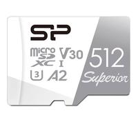Carte Mémoire + Adaptateur - Silicon Power - Superior microSDXC 512Go - UHS-I U3 V30 4K A2 Haute Vitesse