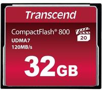 Carte Mémoire Compactflash 800 32Gb, Jusqu'À 120/60 Mb/S, Supporte Le Mode De Transfert Ultra Dma Haute Vitesse 7, Idéal Pour Vidéo Full Hd Ultra Haute Résolution Et 3D - Ts32Gcf800
