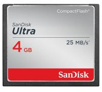 Carte mémoire CompactFlash UDMA7 SanDisk Ultra 4 Go avec une vitesse de lecture allant jusqu'à 25 Mo/s (SDCFHS-004G-G46)