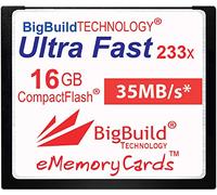 Carte mémoire eMemoryCards 16 Go Ultra Fast 35 Mo/s CompactFlash Compatible avec Canon 10D/20D/30D/40D/50D/1D/1Ds/5D/5Ds/7D Mark I/II/III/IV, Nikon D, Olympus E, Sony Alpha, Leica S Caméras