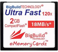 Carte mémoire eMemoryCards 2 Go Ultra Fast 18 Mo/s CompactFlash Compatible avec Canon 10D/20D/30D/40D/50D/1D/1Ds/5D/5Ds/7D Mark I/II/III/IV, Nikon D, Olympus E, Sony Alpha, Leica S Caméras