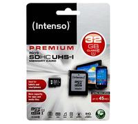 Carte mémoire flash - INTENSO - 32GB microSDHC - Vitesse de lecture jusqu'à 45 Mo/s - Garantie limitée 2 ans