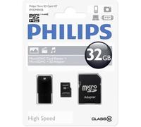 Philips Carte mémoire microSDHC/XC 16 Go CL10 + adaptateur - 1 pièce
