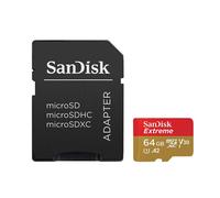 Carte mémoire flash - SANDISK - Extreme Microsdxc 64Gb - Classe de vitesse A2/V30/U3 - Jusqu'à 160 Mo/s