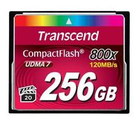 Carte mémoire flash - Transcend - 256 Go - 800x - CompactFlash - Noir