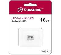 Carte mémoire flash TRANSCEND 300S - 16 Go - UHS-I U1 / Class10 - Micro SDHC