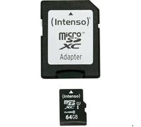 Carte microSDXC Intenso Premium 64 GB Class 10, UHS-I avec adaptateur SD
