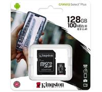 Carte mémoire Kingston Canvas Select Plus 128GB Class 10 - Adaptateur inclus
