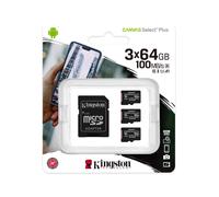 Kingston Canvas Select Plus Carte MIcro SD SDCS2/64GB-3P1A Class 10 (3x cards,SD Adaptateur inclus)