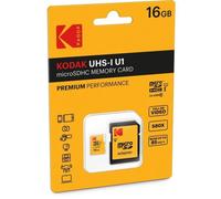 Carte mémoire Kodak Premium Perfomance MicroSDHC 16 Go classe 10 avec adaptateur