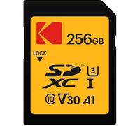 Kodak - Carte SD 256 Go UHS-I U3 V30 SDHC/XC - Carte Mémoire - Vitesse de Lecture 95MB/s Max - Vitesse d'Écriture 85MB/s Max - Stockage de Vidéos 4K Ultra HD et de Photos HD - SD Card