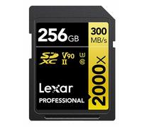 Carte mémoire LEXAR PRO SD UHS-II 2000X 256GB CLASS 10 U3 (lecture 300MB/S, écriture 260MB/S)