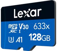 Lexar High Performance - Carte mémoire flash - 128 Go - A1 / Video Class V30 / UHS-I U3 / Class10 - SDXC UHS-I Noir / Bleu G