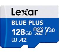 Lexar Carte microSDXC Blue Plus UHS-I 170 Mo/s C10 A2 U3 V30 128 Go avec adaptateur SD