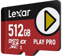 Lexar Carte microSDXC Express Play Pro 512 Go 900/600 Mo/s 4K Nintendo Switch Étanche antichoc drone
