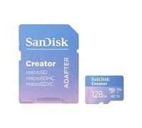 SanDisk Creator - Carte mémoire flash (adaptateur microSDXC vers SD inclus(e)) - 128 Go - A2 / Video Class V30 / UHS-I U3 - microSDXC UHS-I