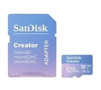 SanDisk Creator microSDXC UHS-II 128 Go avec adaptateur (carte microSD pour smartphones, caméras et drones, 5.3K & 4K, A2, C10, V30, U3, jusqu'à 190 Mo/s, 3 mois à Adobe Lightroom inclus)