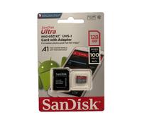 Carte Mémoire micro SD SanDisk Ultra 128Go microSDXC UHS-I A1 C10 + Adaptateur