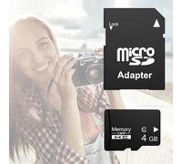 Carte mémoire micro SD SDHC C10 4 Go Classe 10 avec adaptateur, petite capacité pour vidéosurveillance, lecteurs MP3, navigation automobile, vieux téléphones, appareils de base