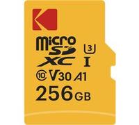 Carte mémoire Micro SDXC Kodak UHS-I U3 V30 256 Go avec adaptateur Micro SD Jaune, Noir, Rouge G