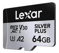 Carte mémoire Micro SDXC Lexar Plus 64 Go Noir et argent noir / argent