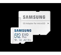 Carte mémoire MICRO SDXC Samsung Evo Plus 512 Go UHS-I, V30 A2 Application jusqu'à 160MB/s nouvelle arrivée 2024
