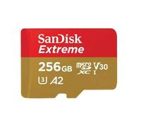 SanDisk Carte mémoire microSDXC Extreme 256 Go – 190 Mo/s – Classe 10 U3 V3 A2