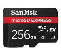 Carte Mémoire MICRO SDXC SanDisk microSD Express Card 256Go Vitesse de Lecture/Écriture Jusqu'à 880/650 Mo/s 210 Mo/s en écriture soutenue
