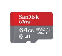 SanDisk Carte mémoire microSDXC Ultra 64 Go – 140 Mo/s – Classe 10 U1 A1
