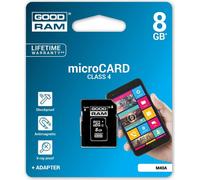 Carte mémoire MicroCARD microSDHC carte 8GB mémoire classe 4 avec adaptateur