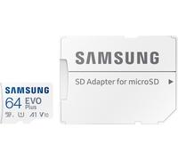 Carte Mémoire MicroSD Evo Plus 64GB Class 10 - 100 MB/S + Adaptateur SD Samsung