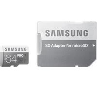 Carte Mémoire MicroSD Pro 64GB Class 10 - 90 MB/S + Adaptateur SD Samsung