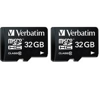 Carte mémoire microSDHC Premium 32 Go Noire avec Adaptateur - pour Capture vidéo Full HD - résiste à l'eau & aux Chocs - Carte mémoire SD pour Appareil Photo Smartphone Tablette (Lot de 2)