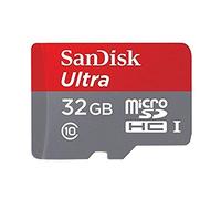 Carte Mémoire microSDHC SanDisk Ultra 32 Go + Adaptateur SD. Vitesse de Lecture Allant jusqu'à 80 Mo/s, UHS-I Classe 10
