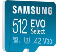 Carte Mémoire Microsdxc, Evo Select Mb-Me512Sa/Eu, 512 Go, Vitesse De Lecture 160 Mo/S¹, Fournie Avec Adaptateur Sd