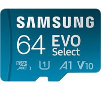 Carte mémoire microSDXC, Evo Select MB-ME64KA/EU, 64 Go, vitesse de lecture jusqu'à 130 Mo/s, fournie avec adaptateur SD