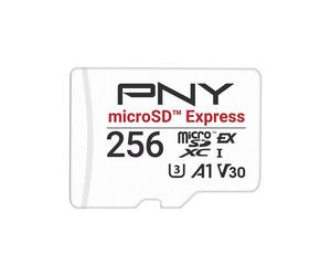 Carte mémoire microSDXC PNY microSD Express 256 Go jusqu'à 890 Mo/s lire et 750 Mo/s écrire Noir