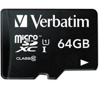 Carte mémoire microSDXC Premium 64 Go noire avec adaptateur - pour capture vidéo full HD - résiste à l'eau & aux chocs - carte mémoire SD pour appareil photo smartphone tablette