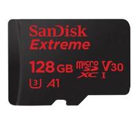 Carte Mémoire microSDXC SanDisk Extreme 128 Go + Adaptateur SD jusqu'à 100 Mo/s, Classe 10, U3, V30, A1